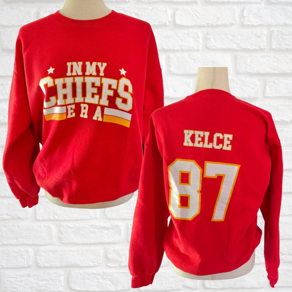 In My Chiefs Era Travis Kelce Taylor Swift Kansas City Chiefs Sweatshirt Size M